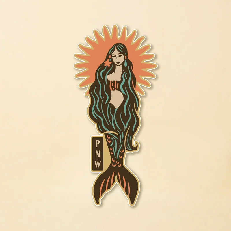 PNW Mermaid Sticker