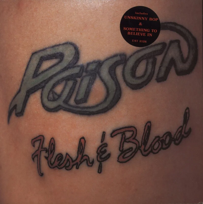 Poison Flesh & Blood - Hype Stickered - EX UK Vinyl LP