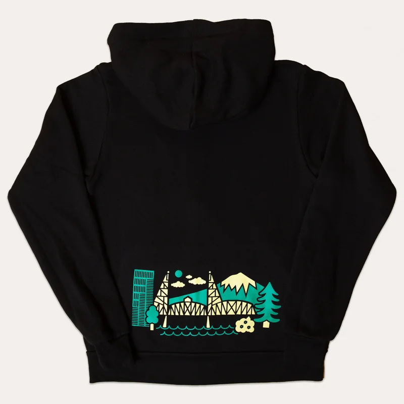 Portland Cityscape Kids Zip Hoodie
