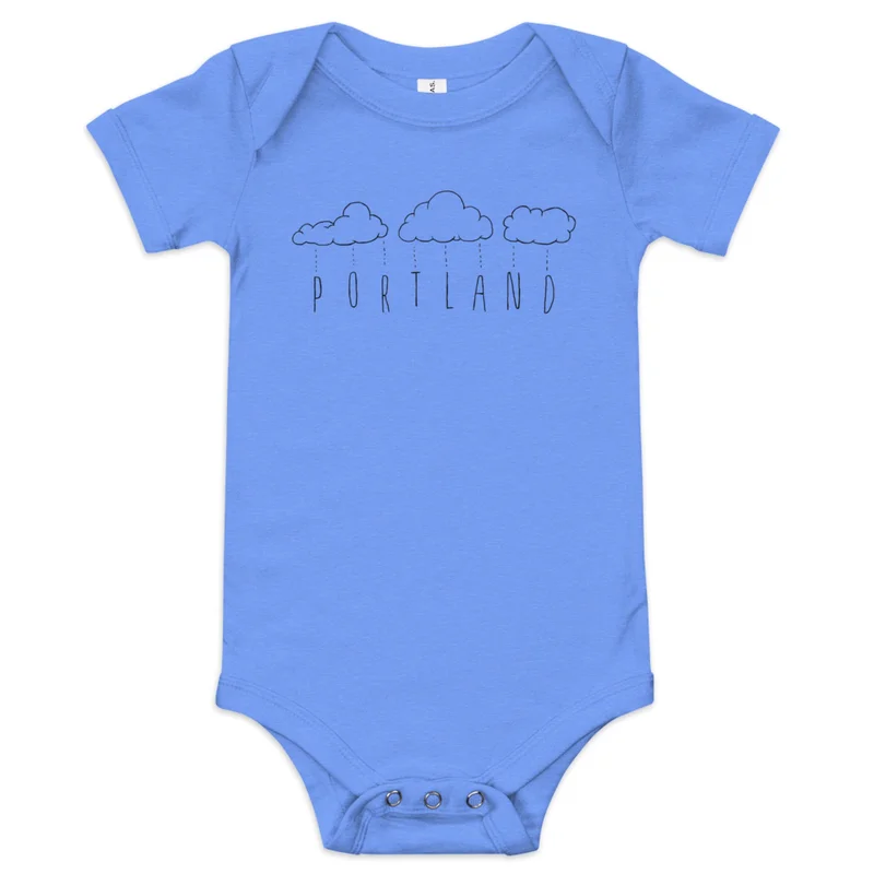 Portland Cloud Onesie Heather Columbia Blue