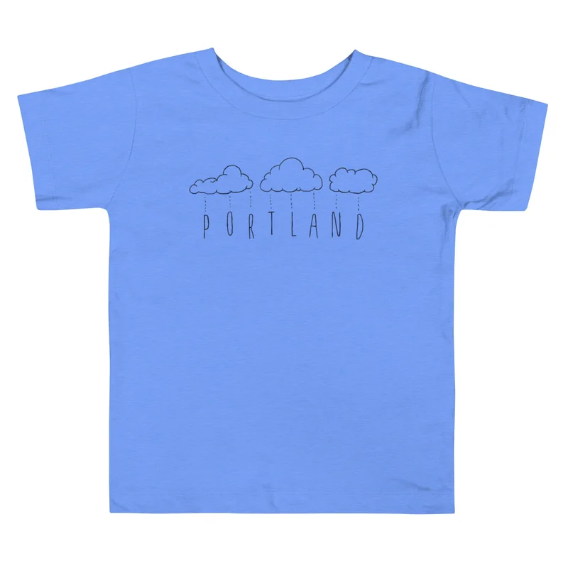 Portland Cloud Toddler Tee Heather Columbia Blue