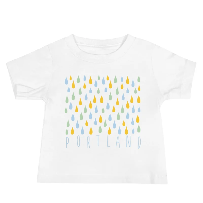 Portland Color Rain Baby Tee Black