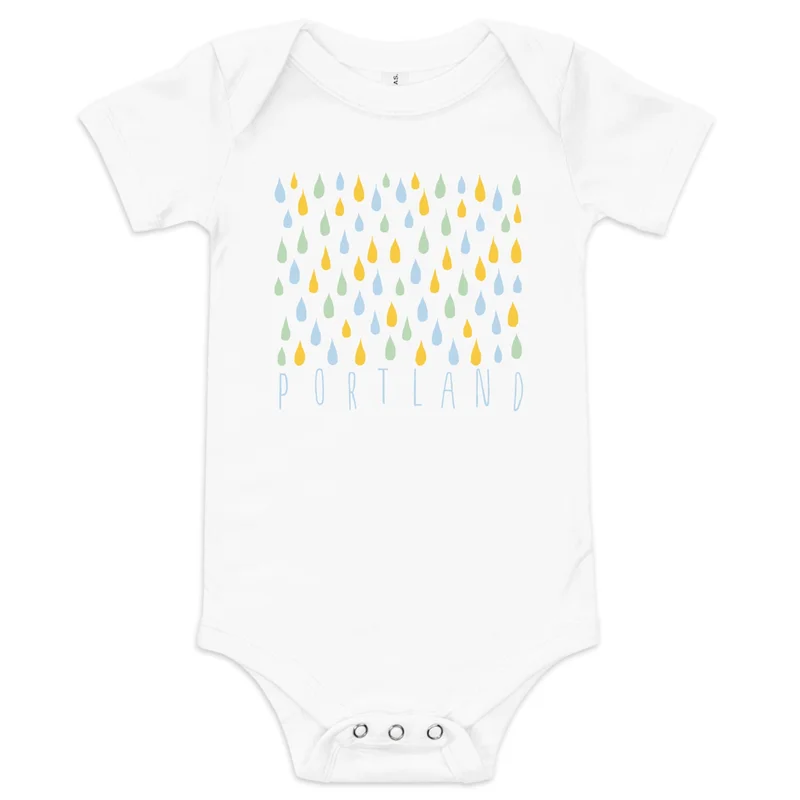 Portland Color Rain Onesie Black