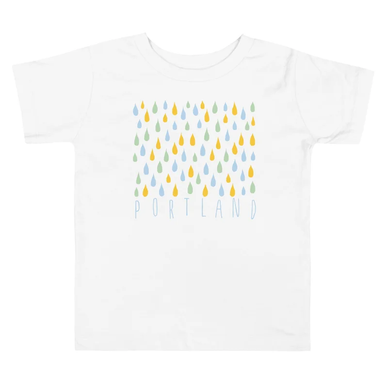 Portland Color Rain Toddler Tee Black