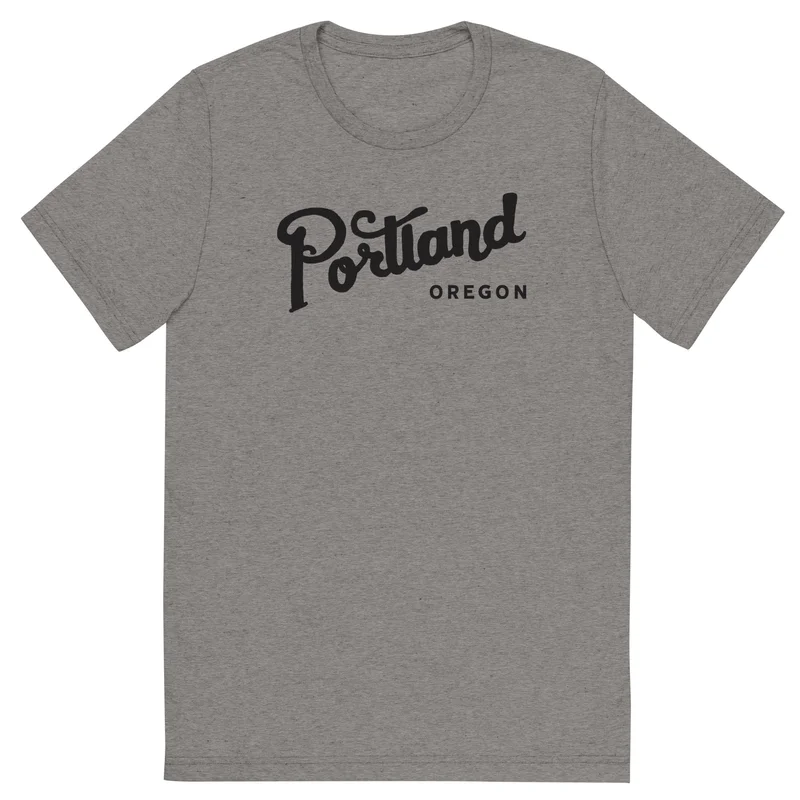 Portland Script Unisex Shirt Teal Triblend