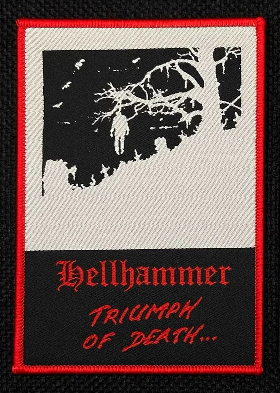 Preorder [June 2026] HELLHAMMER: official, limited TRIUMPH OF DEATH patches (by CND, 2 variants) Dark red border patch