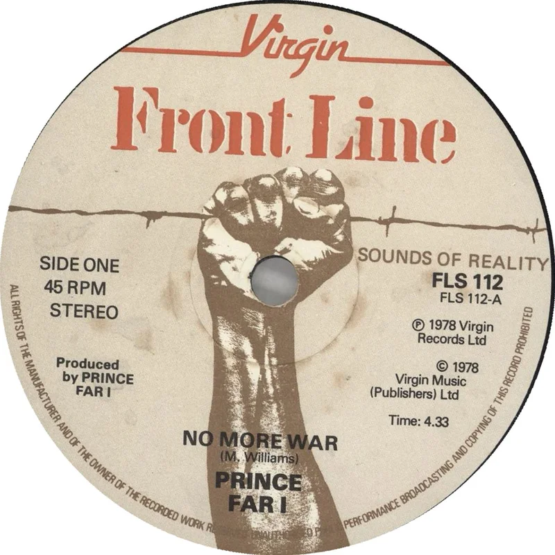 Prince Far I No More War UK 7" vinyl