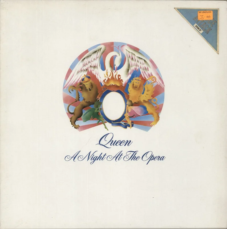 Queen A Night At The Opera - 3rd - Price Attack Stickered Sleeve UK Vinyl LP