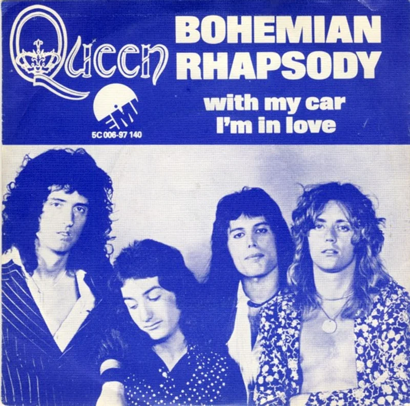 Queen Bohemian Rhapsody - White Titles Dutch 7" vinyl