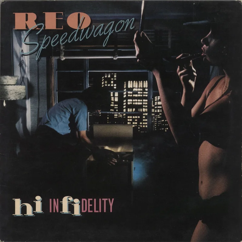 R.E.O. Speedwagon Hi Infidelity - Gold Promo Stamped UK Vinyl LP