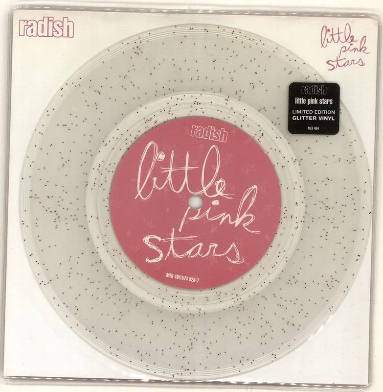 Radish Little Pink Stars - Clear Glitter Vinyl UK 7" vinyl