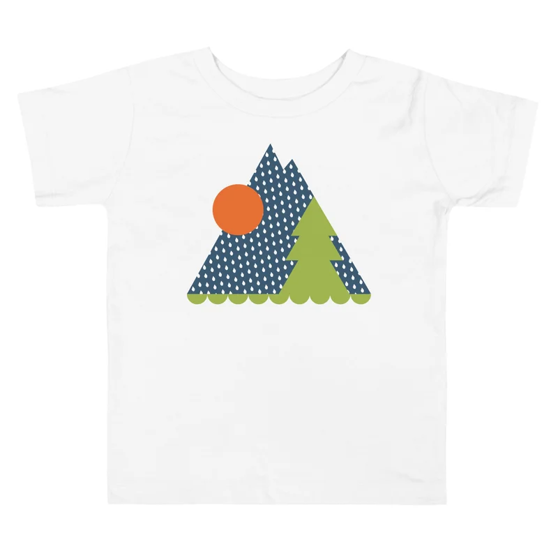 Rainy Mountian Toddler Tee Heather Columbia Blue