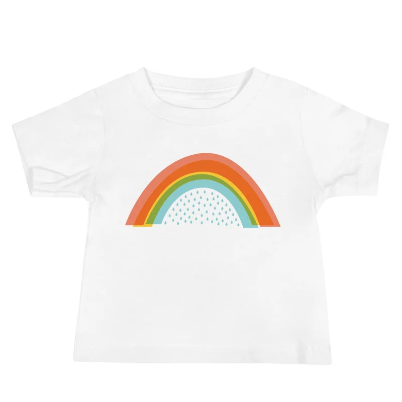Rainy Rainbow Baby Tee Black