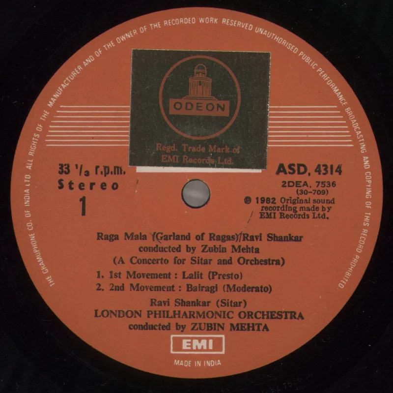 Ravi Shankar Raga Mala (Garland Of Ragas) Indian Vinyl LP