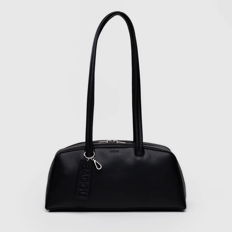 Recycled Leather Bowler Bag Black