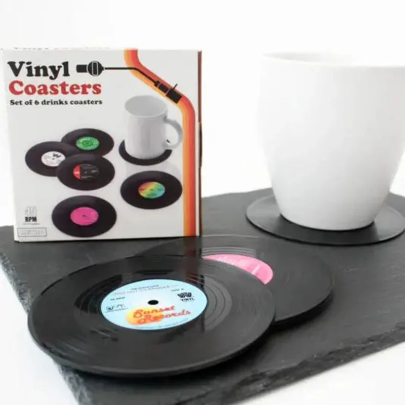 Retro Vinyl Labels Coasters