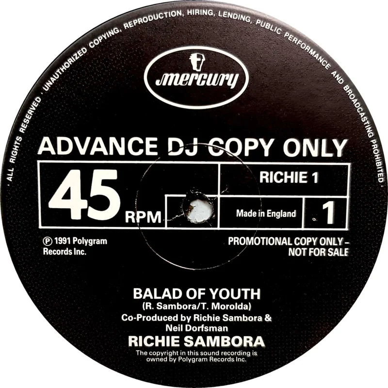 Richie Sambora Ballad Of Youth UK Promo 12" vinyl
