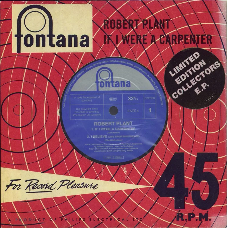 Robert Plant If I Were A Carpenter UK 7" vinyl