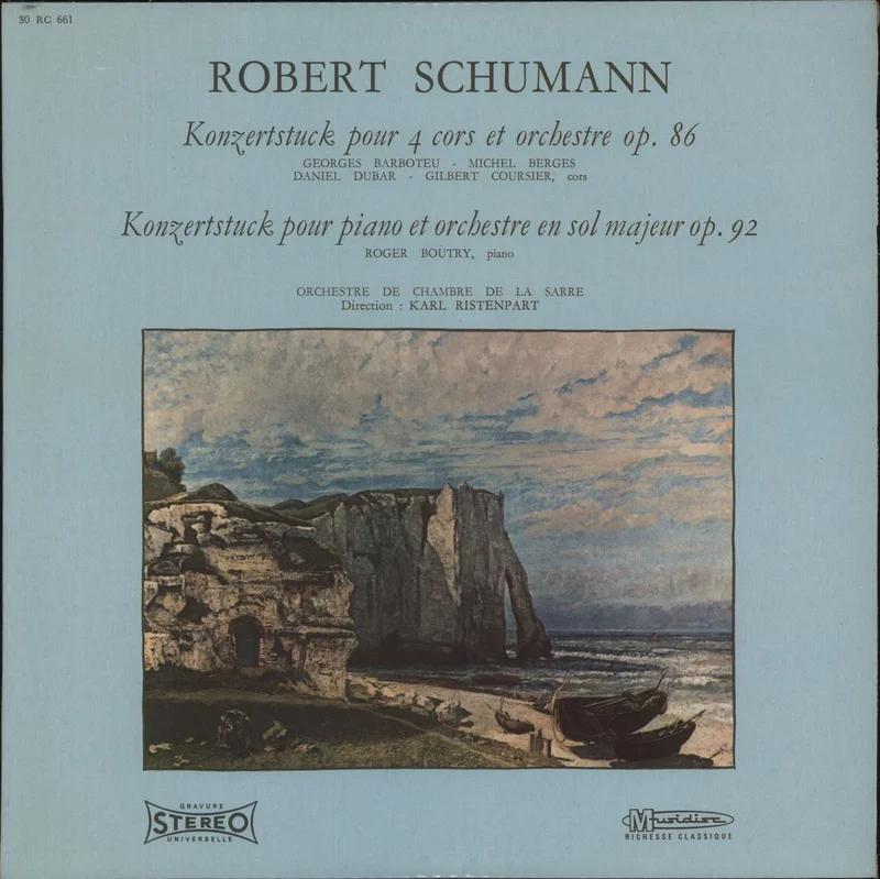 Robert Schumann Konzertstuck Pour 4 Cors Et Orchestre Op. 86 / Konzertstuck Pour Piano Et Orchestre En Sol Majeur Op French Vinyl LP