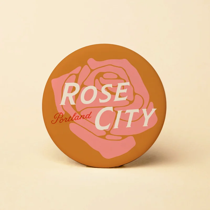 Rose City Round Magnet