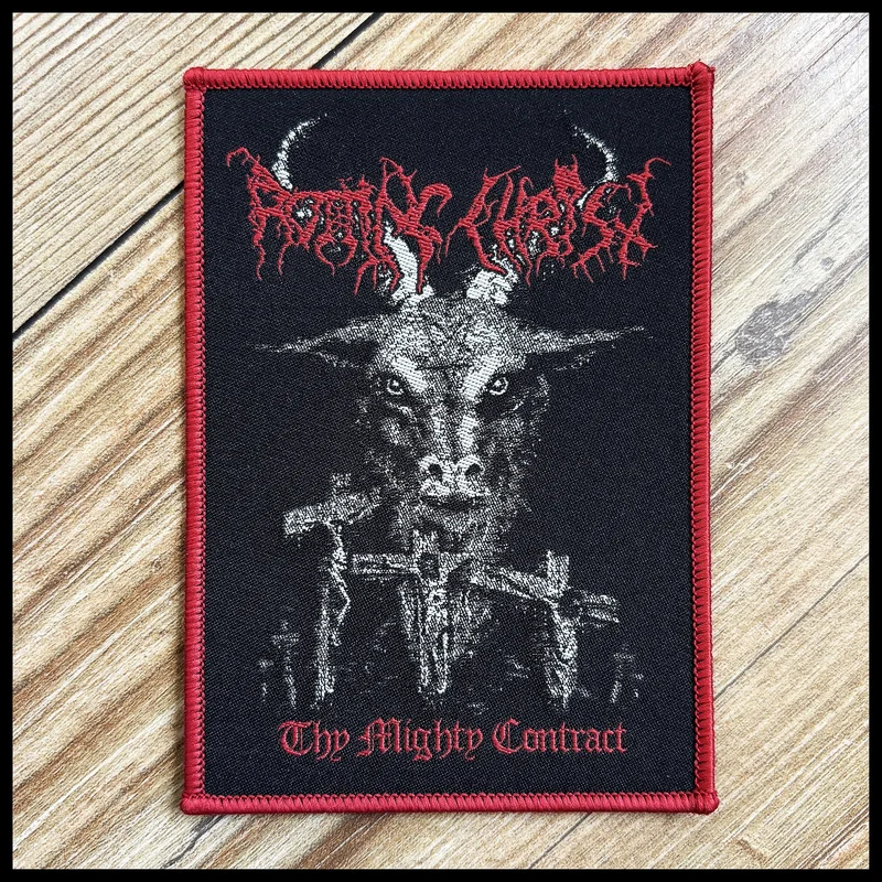ROTTING CHRIST: official deluxe/limited THY MIGHTY CONTRACT patch (by CND) Red border