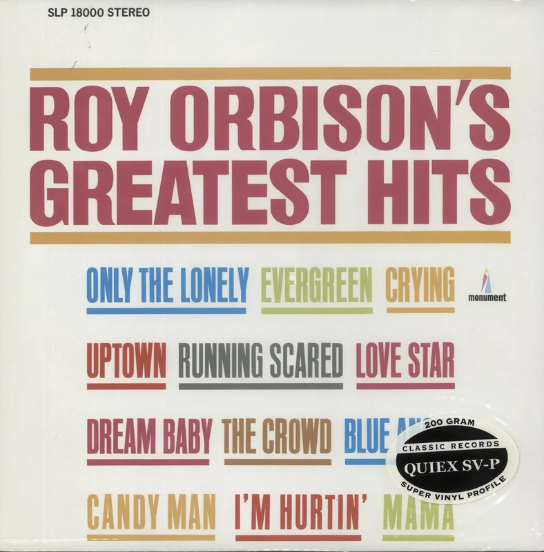 Roy Orbison Greatest Hits US Vinyl LP
