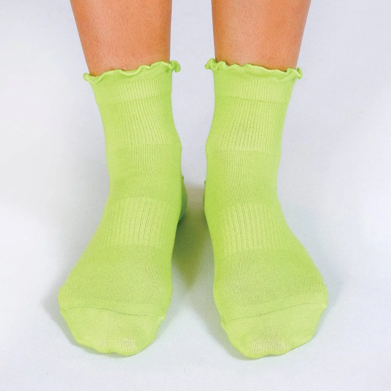 Ruffle Ankle Sock White