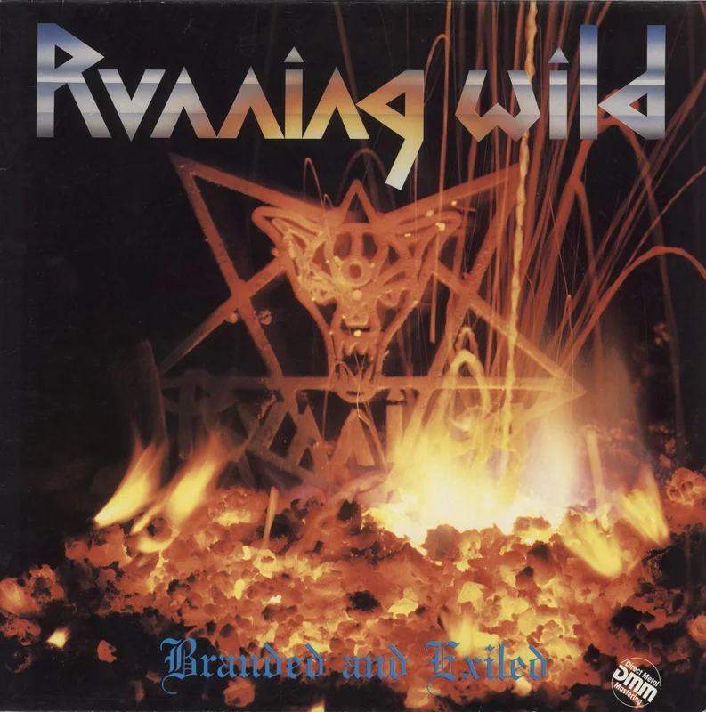 Running Wild Branded And Exiled + Merch Insert German Vinyl LP