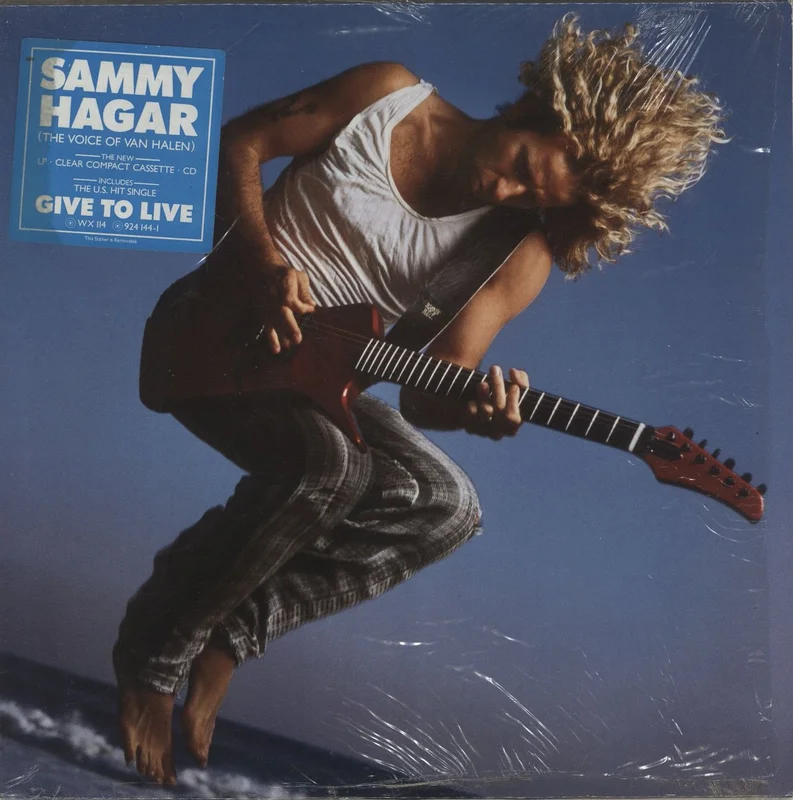 Sammy Hagar Sammy Hagar - Promo & tracklist stickers - Shrink UK Promo Vinyl LP