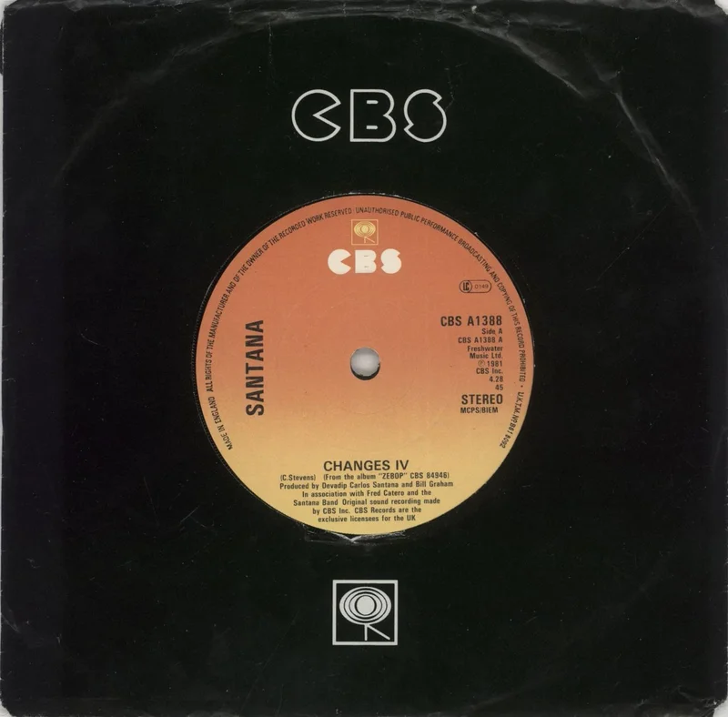Santana Changes IV UK 7" vinyl