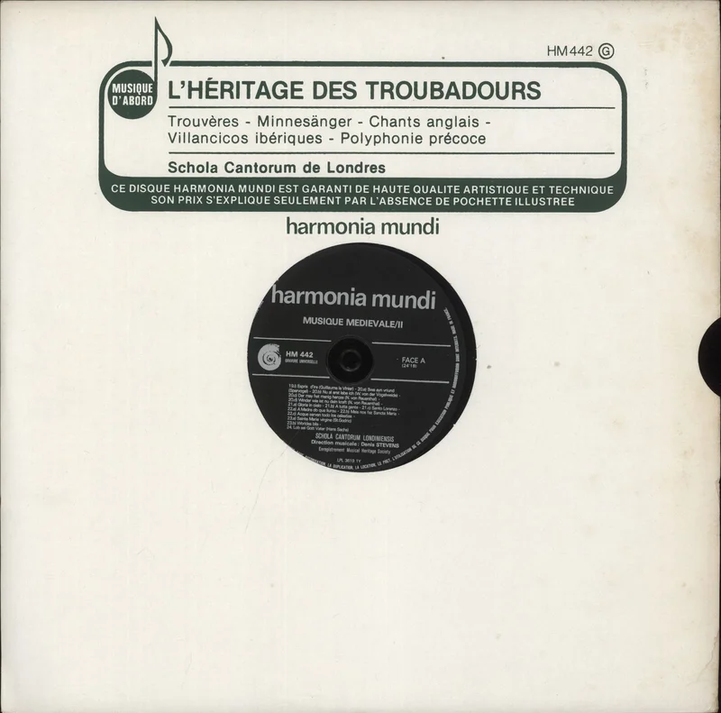 Schola Cantorum Londiniensis L'Hritage Des Troubadours French Vinyl LP