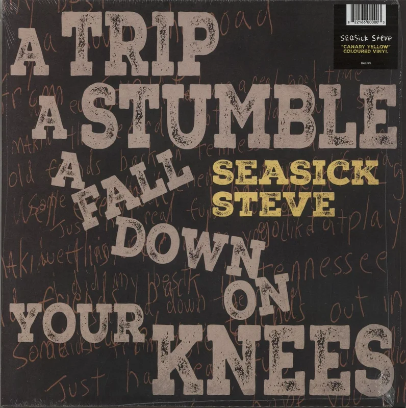 Seasick Steve A Trip A Stumble A Fall Down On Your Knees - Canary Yellow Vinyl - Autographed Print UK Vinyl LP