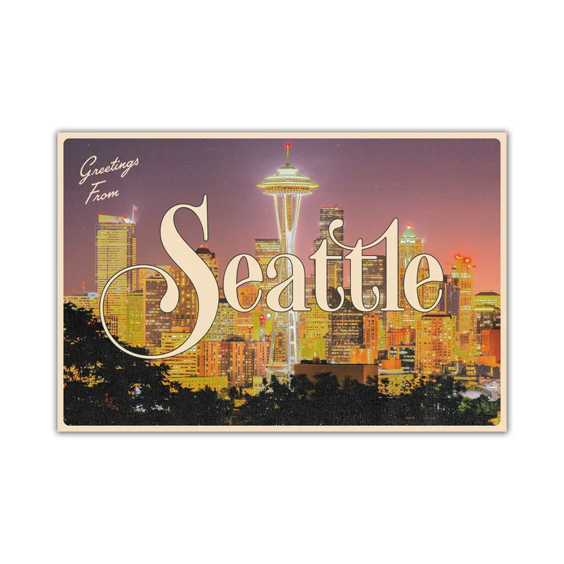 Seattle City Lights Postcard