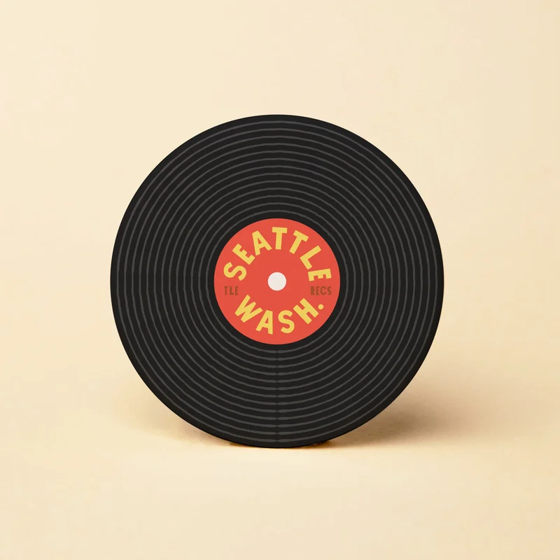 Seattle Record Round Magnet