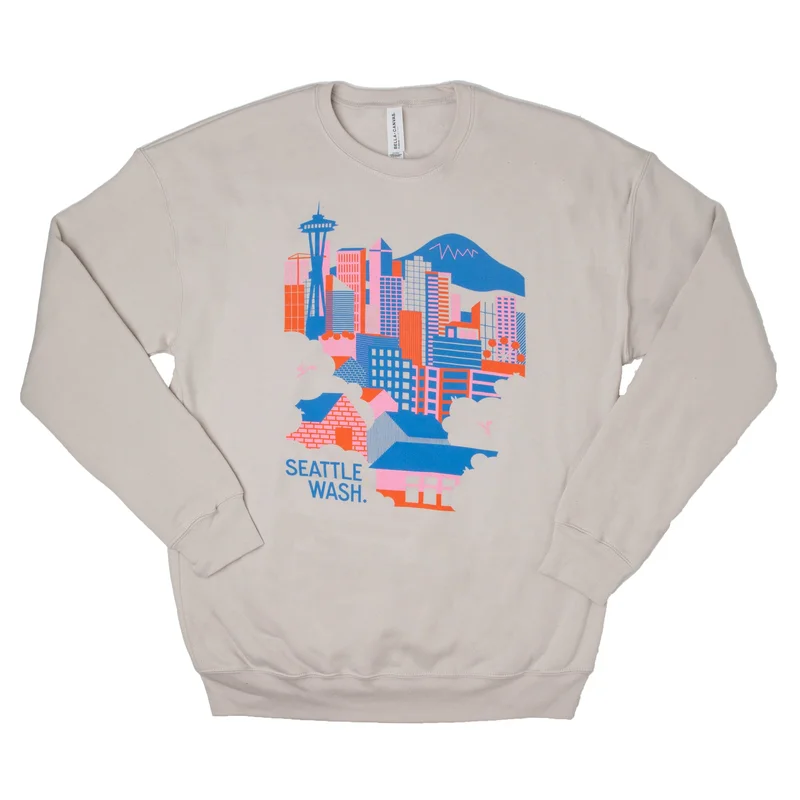 Seattle Skyline Crew Sweatshirt (Natural)