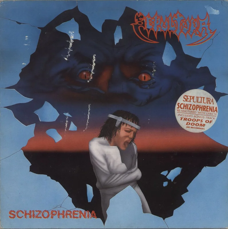 Sepultura Schizophrenia - Hype-Sticker - VG Dutch Vinyl LP