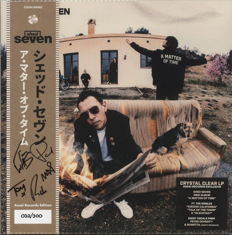 Shed Seven A Matter Of Time - Clear Vinyl + Autographed Obi UK Vinyl LP