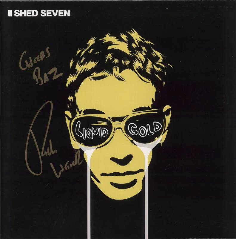 Shed Seven Liquid Gold - Yellow Vinyl - Autographed UK 2-LP vinyl set
