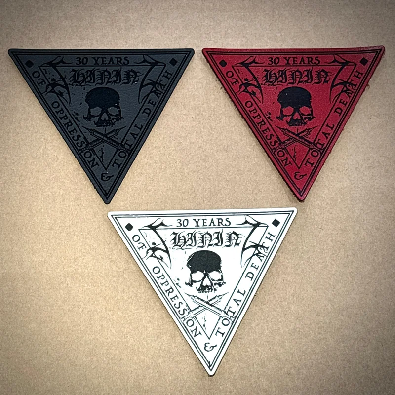 SHINING: official deluxe LEATHER 30 YEARS patches (red / white / black) White patch