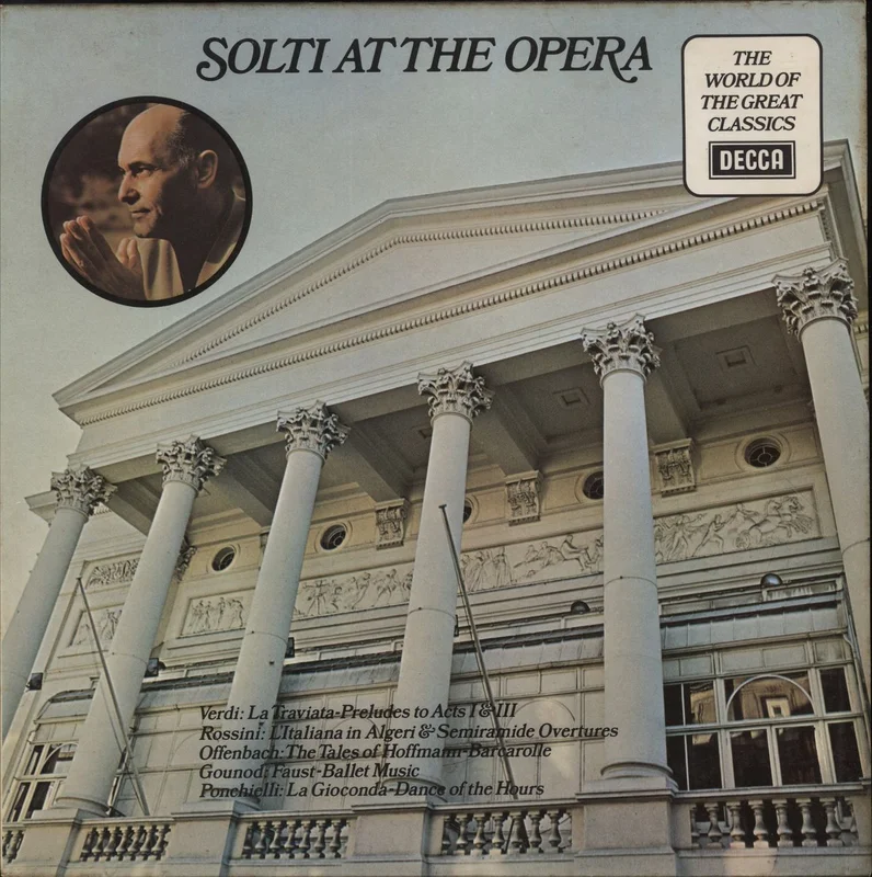 Sir Georg Solti Solti At The Opera UK Vinyl LP
