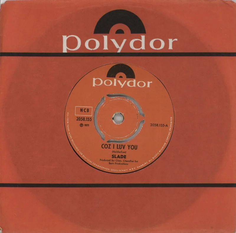 Slade Coz I Luv You - 3-prong German 7" vinyl