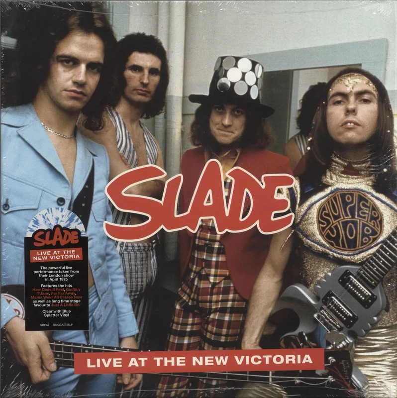 Slade Live At The New Victoria - Clear with Blue Splatter Vinyl - Shrink UK 2-LP vinyl set