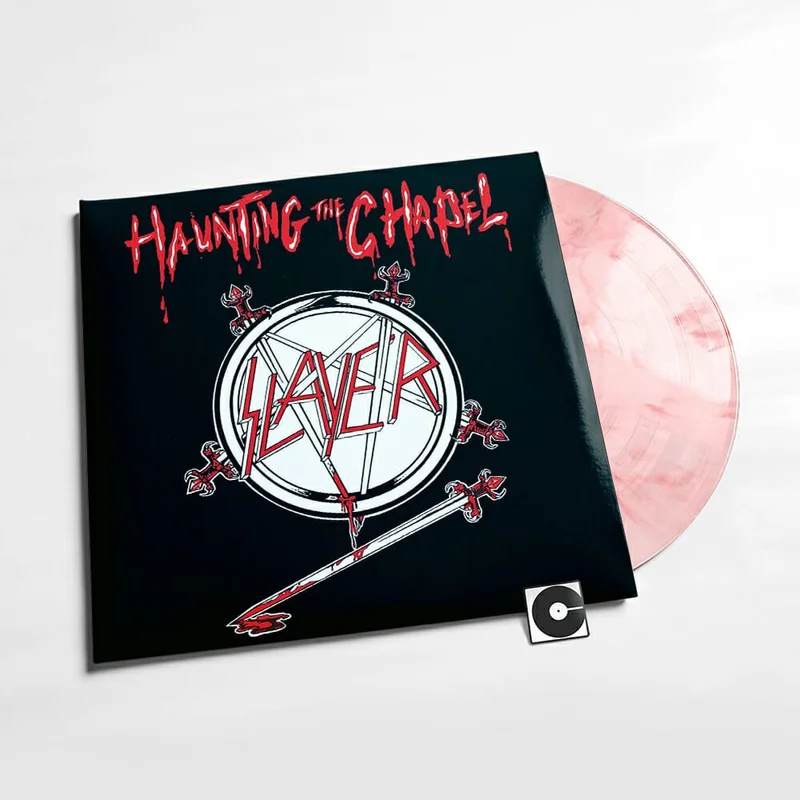 Slayer - "Haunting The Chapel" Standard Weight Red And White Marble Vinyl