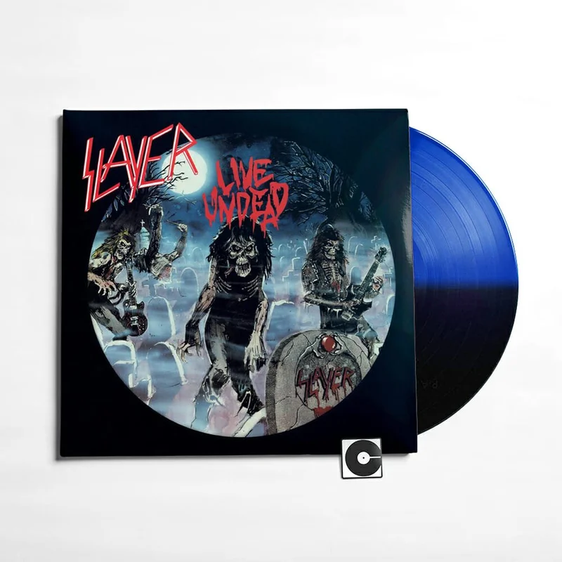 Slayer - "Live Undead" Standard Weight Blue And Black Split Vinyl