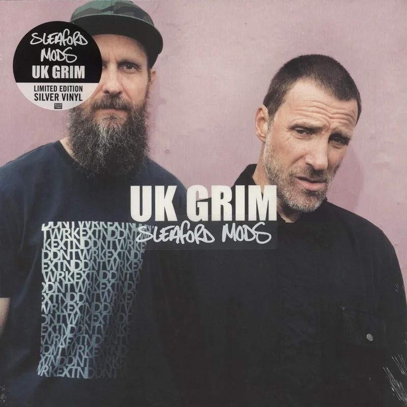 Sleaford Mods UK Grim - Silver Vinyl - Autographed Print - Sealed UK Vinyl LP