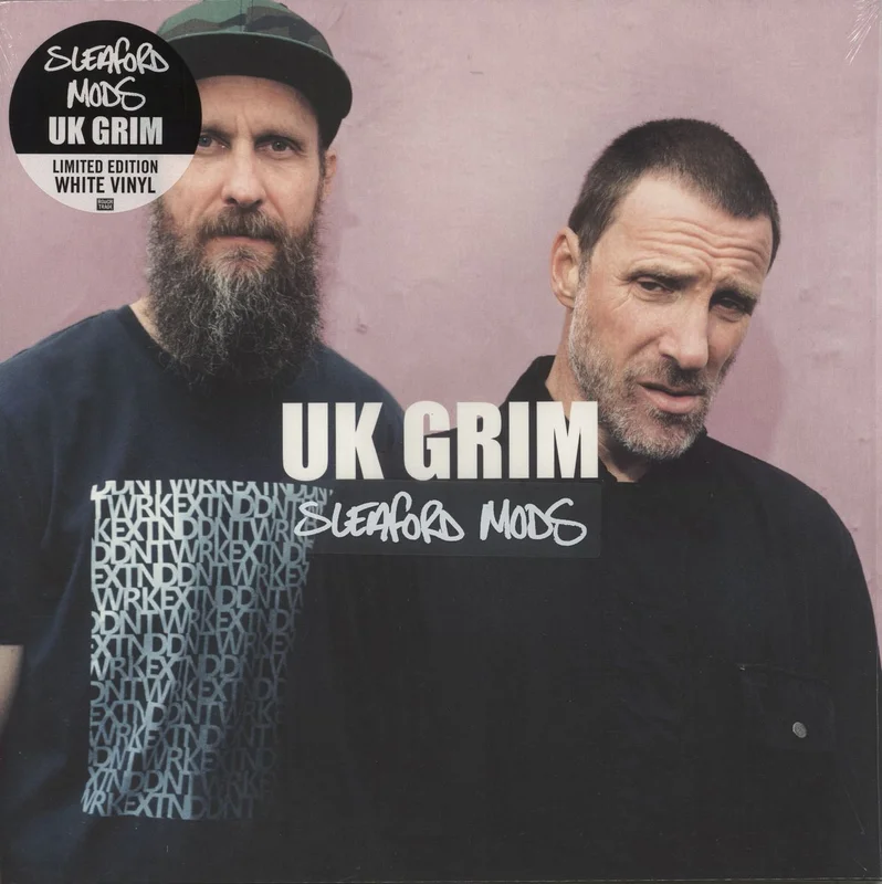 Sleaford Mods UK Grim - White Vinyl - Autographed Print UK Vinyl LP