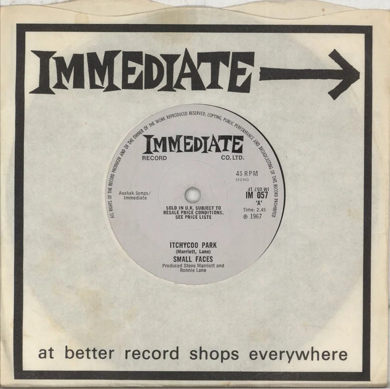 Small Faces Itchycoo Park - Solid - VG UK 7" vinyl