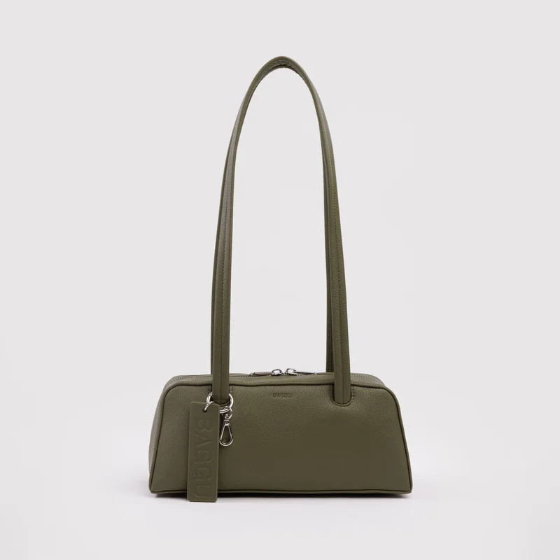 Small Recycled Leather Bowler Bag Black