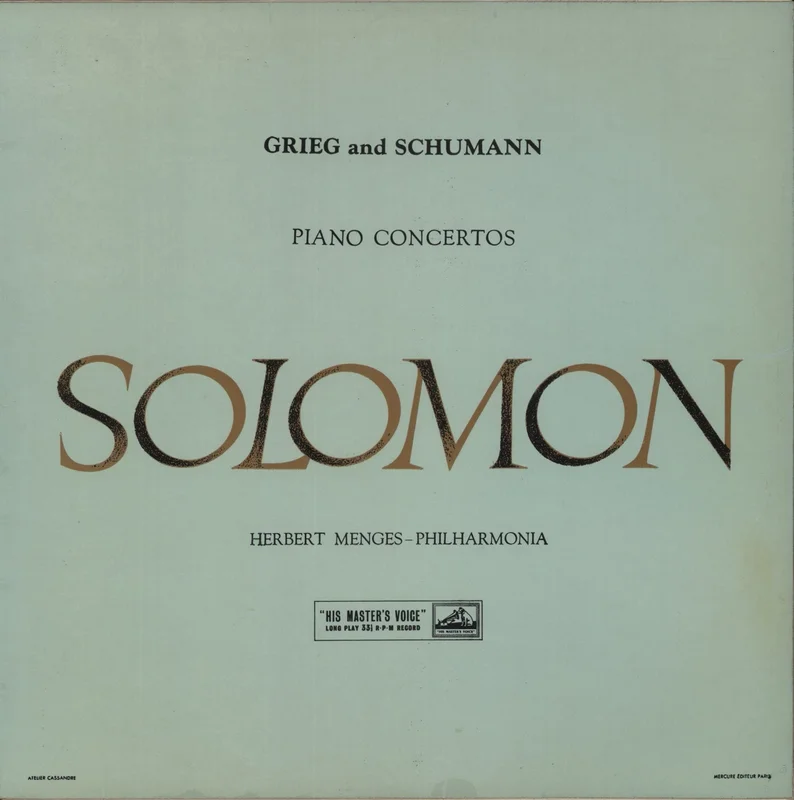 Solomon Grieg And Schumann Piano Concertos - 4th UK Vinyl LP