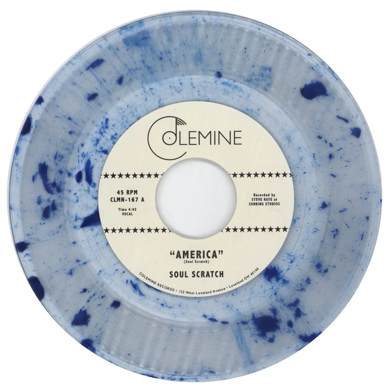 Soul Scratch America - Clear W/ Blue Splatter Vinyl US 7" vinyl